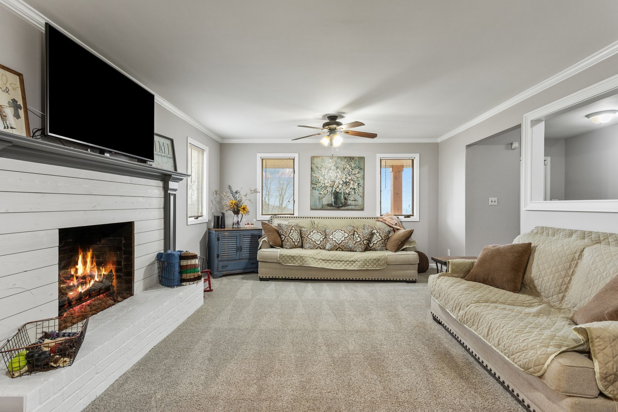 881 Mt Olivet Road Columbia, TN 38401 - Photo 13 of 68 a living room with furniture and a fireplace