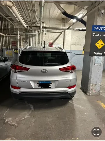 a car parked in a parking garage