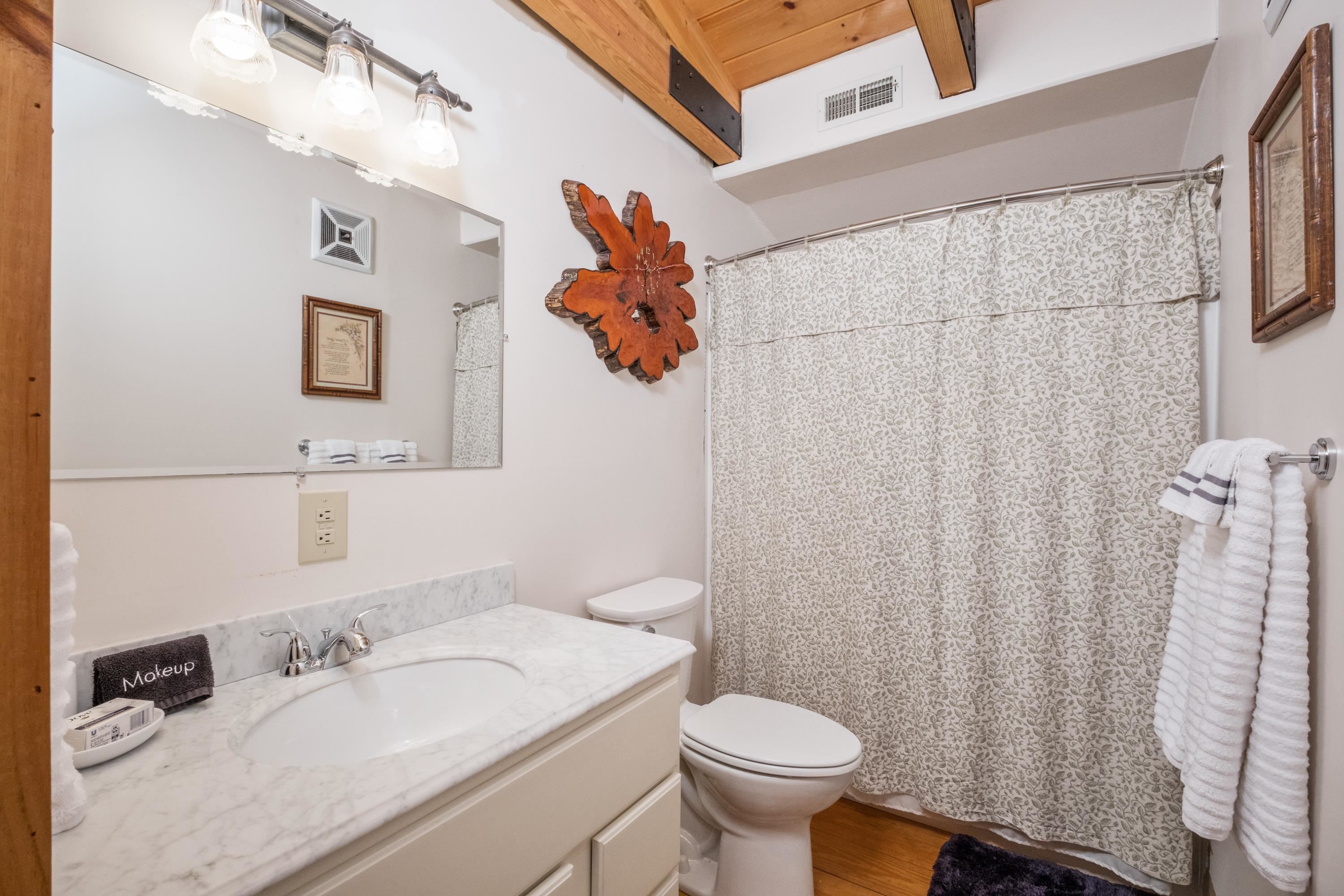14238 Plains Mill Road Timberville, VA 22853 - Photo 38 of 68 a bathroom with a granite countertop sink and a mirror