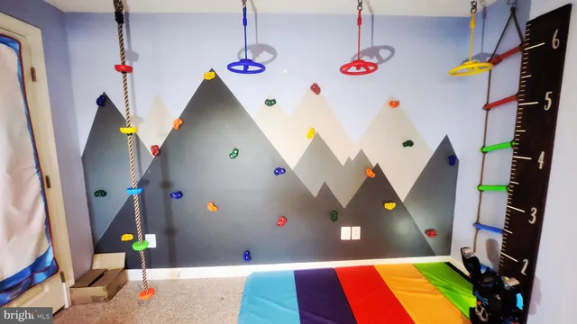 a view of balcony with furniture