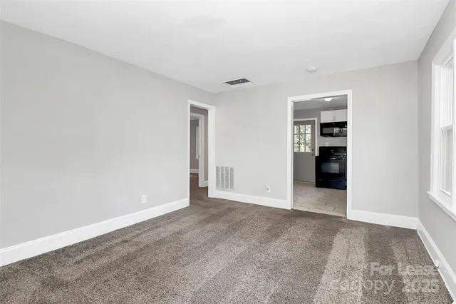 an empty room with closet