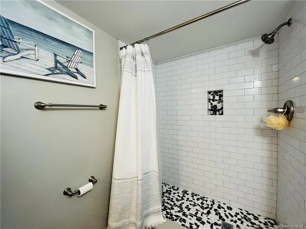 a bathroom with a shower