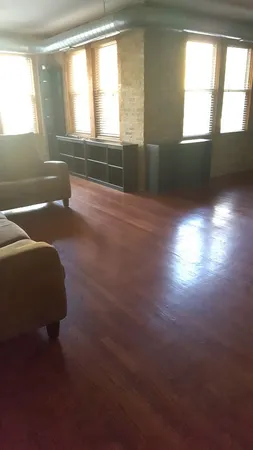 a living room with a window