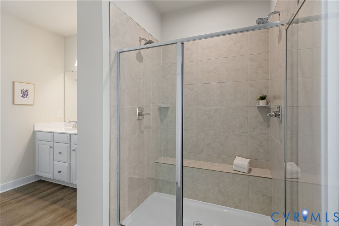 1817 German School Road Richmond, VA 23225 - Photo 24 of 39 Large tiled shower with bench seat