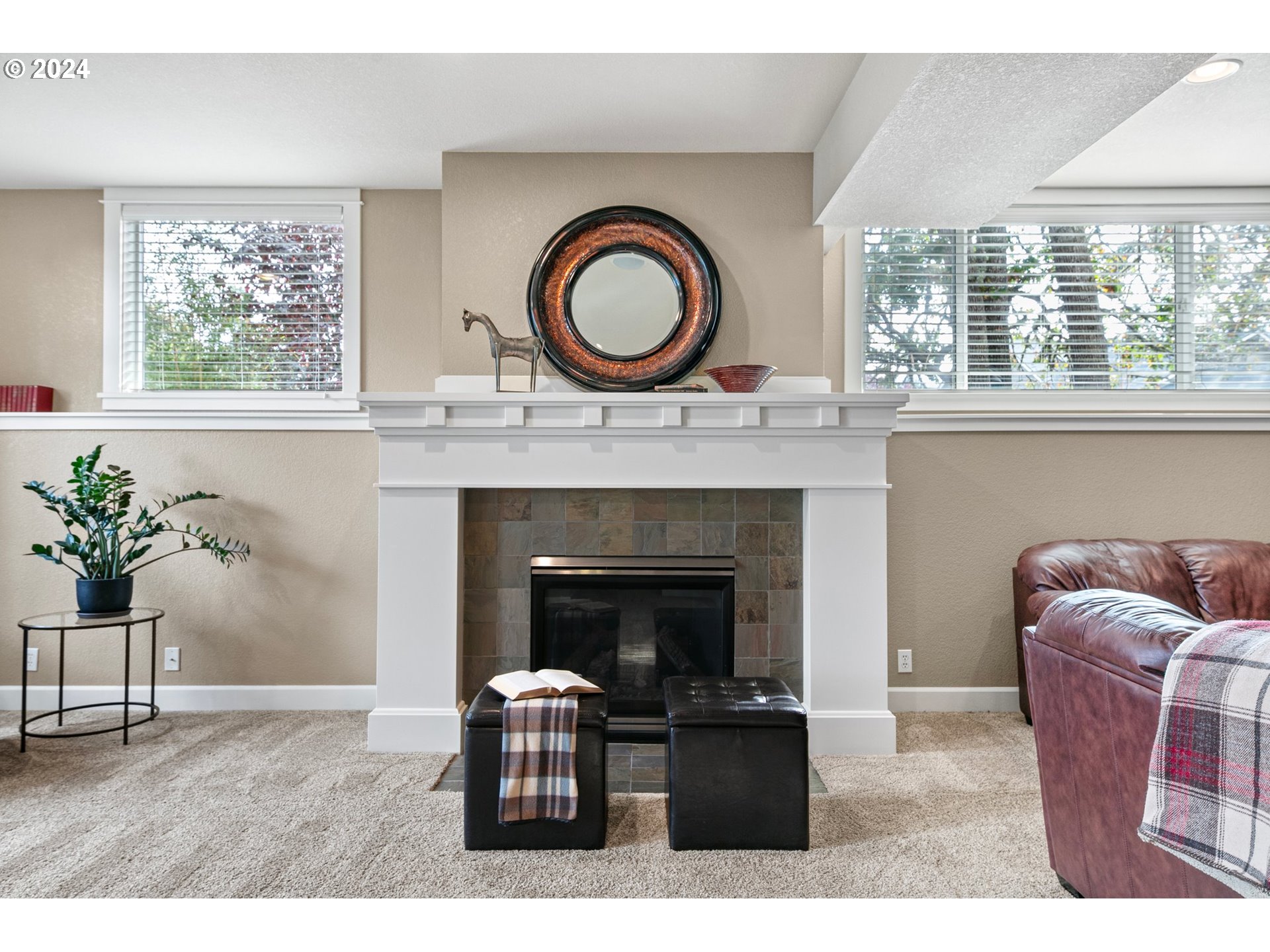 3321 Bentley Avenue Eugene, OR 97405 - Photo 29 of 48 a living room with furniture and a fireplace