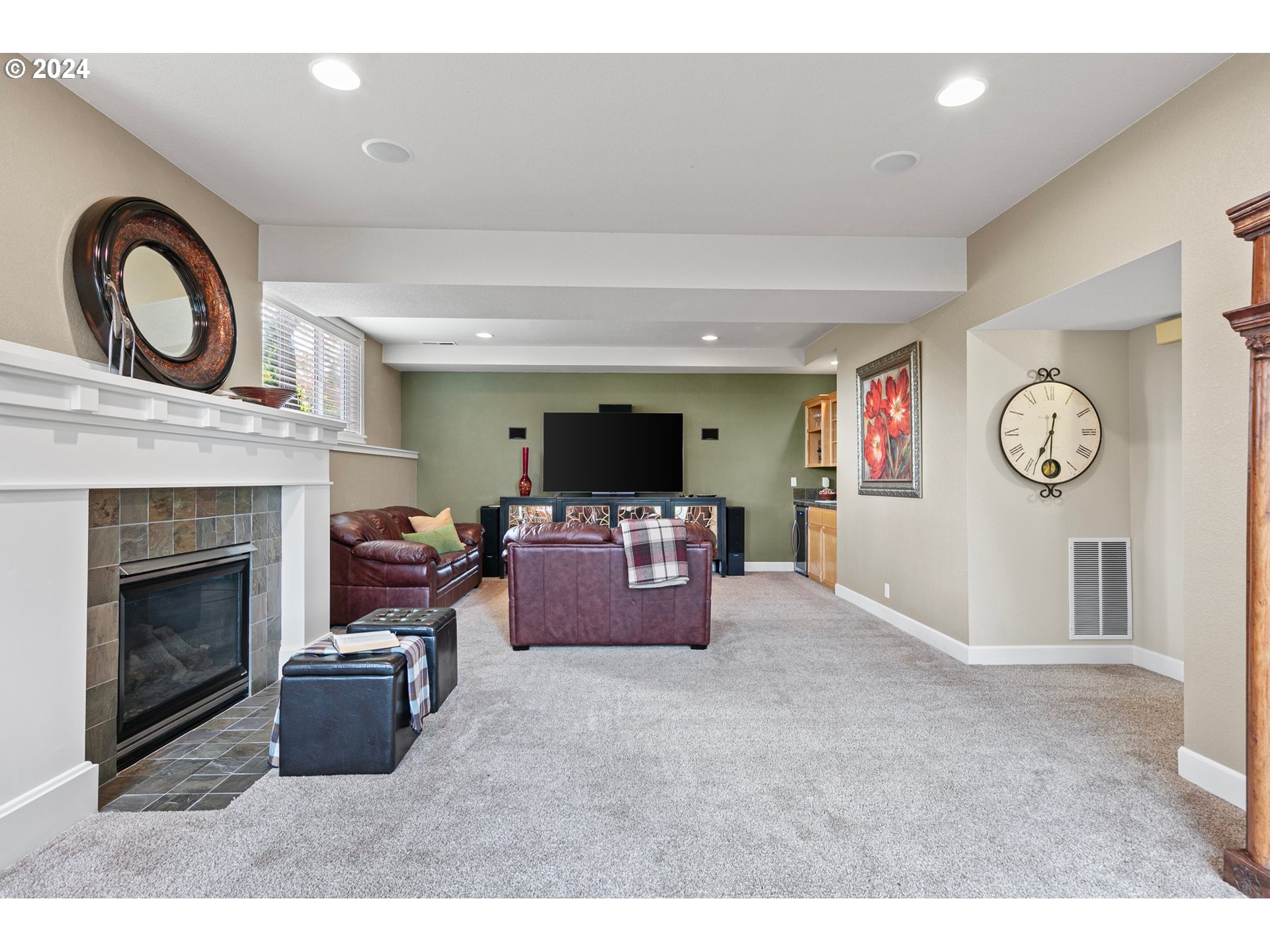 3321 Bentley Avenue Eugene, OR 97405 - Photo 30 of 48 a living room with furniture and a fireplace