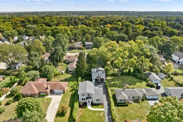 an aerial view of multiple house