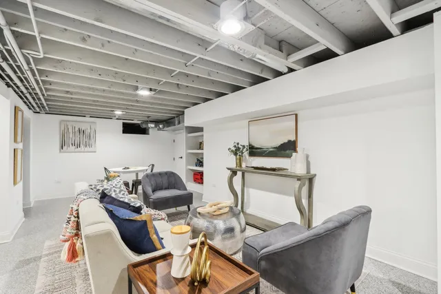 a living room with furniture