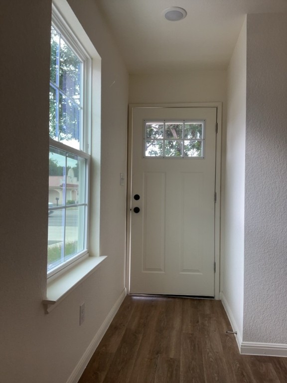 2002 West 2nd Street, Unit 1400 Taylor, TX 76574 - Photo 3 of 14 Doorway to outside with wood-style flooring and baseboards