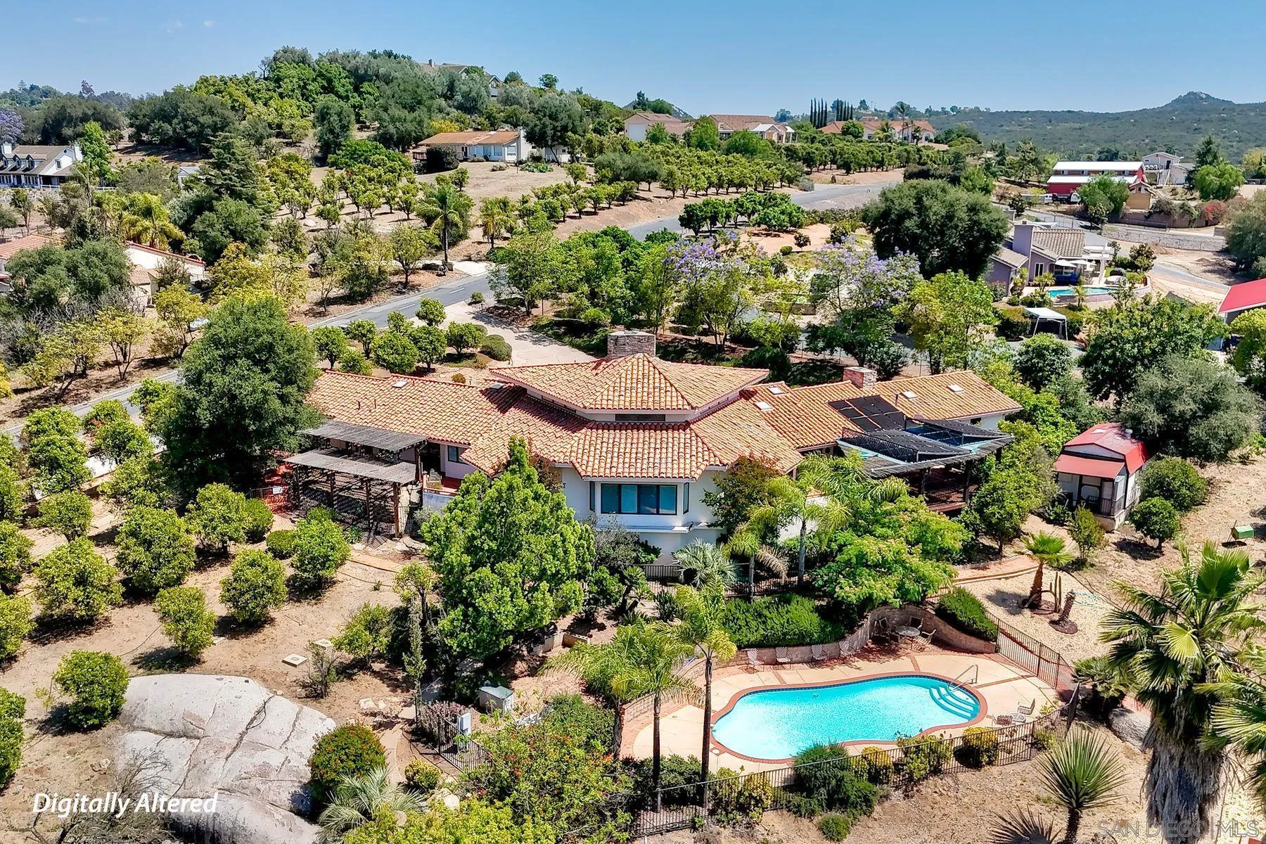 30458 Cool Valley Highlands Road Valley Center, CA 92082 - Photo 15 of 47 an aerial view of residential houses with outdoor space and street view