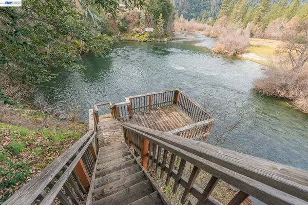 a view of a wooden bridge