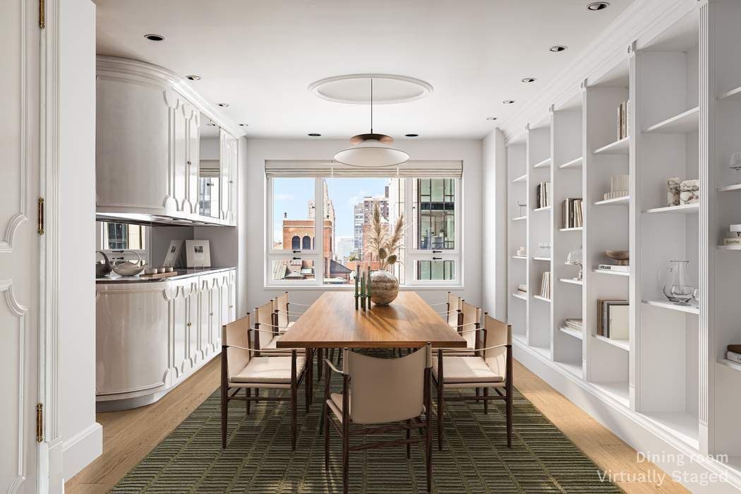 425 East 58th Street, Unit 20E Manhattan, NY 10022 - Photo 6 of 19 a dining room with furniture and window