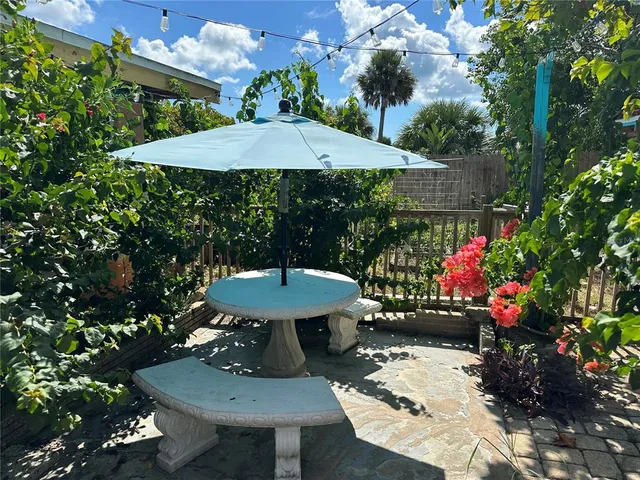 a backyard of a house with lots of green space and trees all around