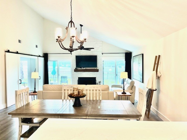 169 Timber Mill Street The Woodlands, TX 77380 - Photo 8 of 23 a view of living room with furniture and a fireplace