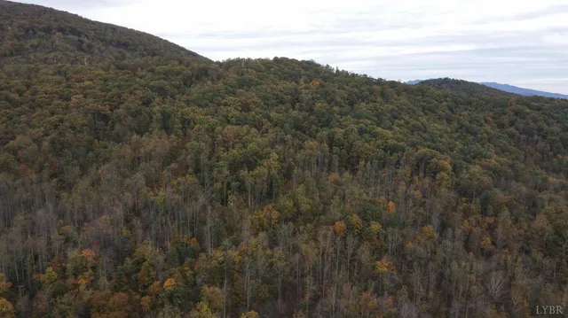 a view of a mountain range with trees in the background