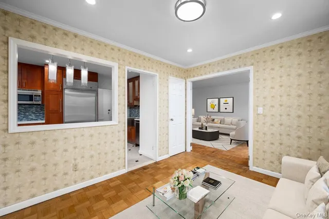 a living room with furniture