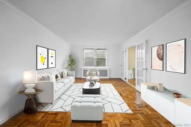 a living room with furniture and window