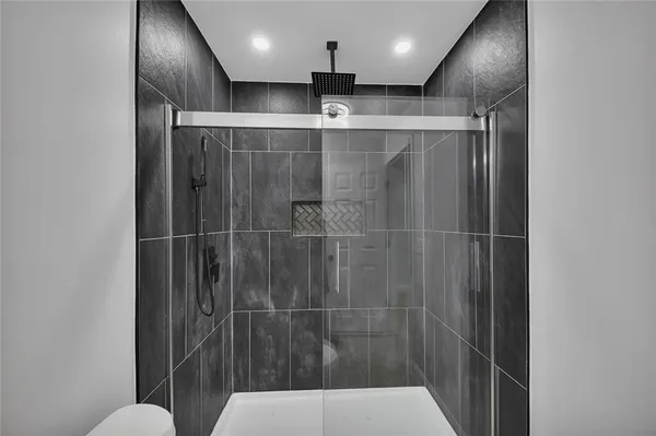 a bathroom with a shower