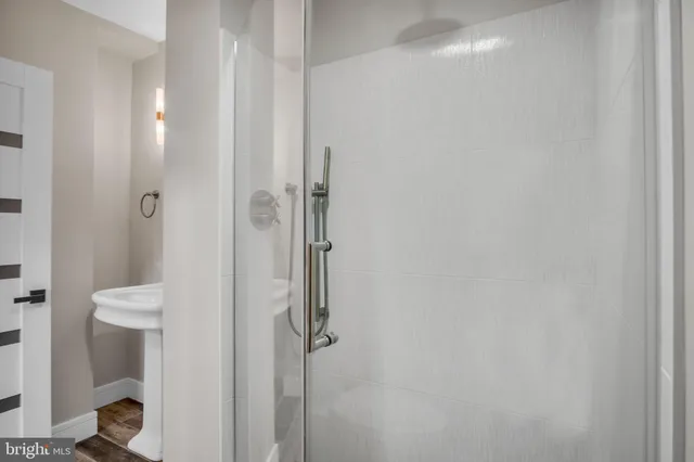 a bathroom with a shower
