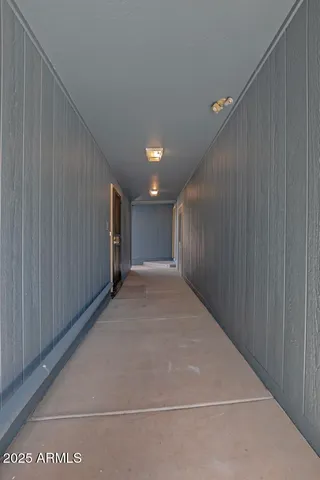 a view of hallway with stairs