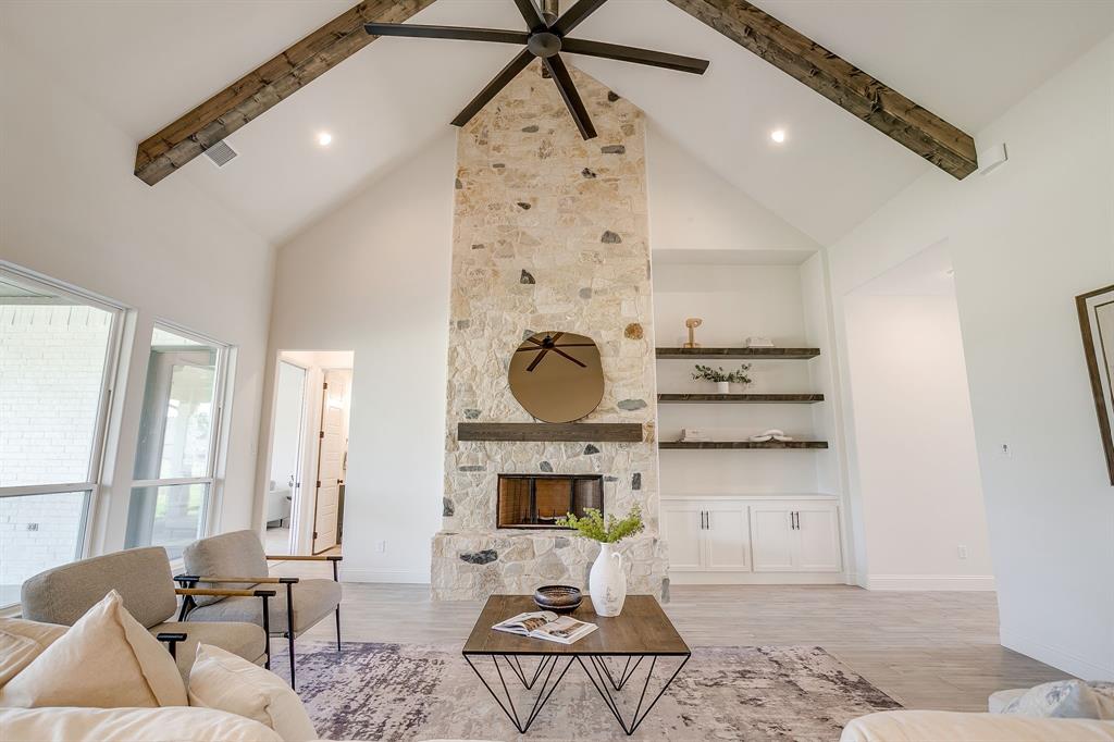 a living room with furniture