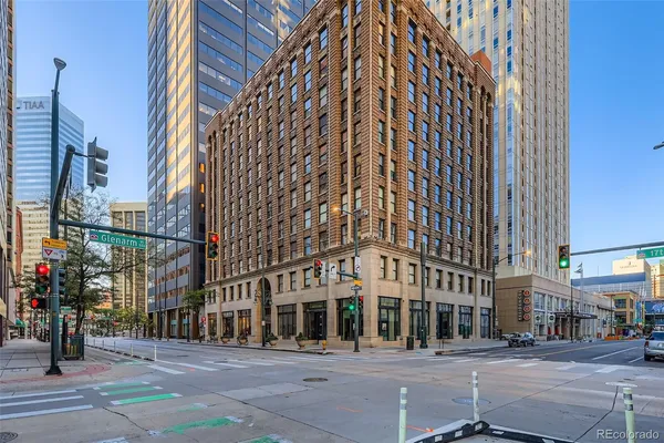 a view of a building with a street