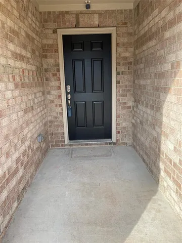 a view of wooden door