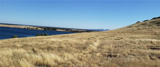 a view of an ocean and a building