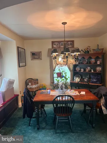 a table and chairs in a room