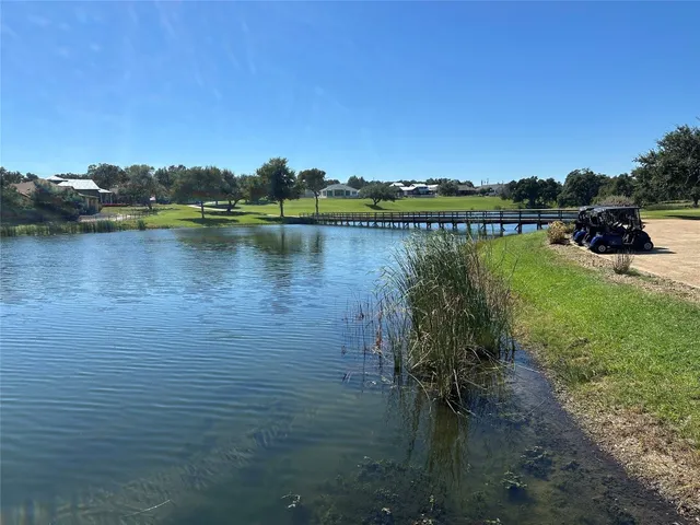 a view of a swimming pool with a garden