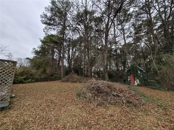 a view of a trees with a yard