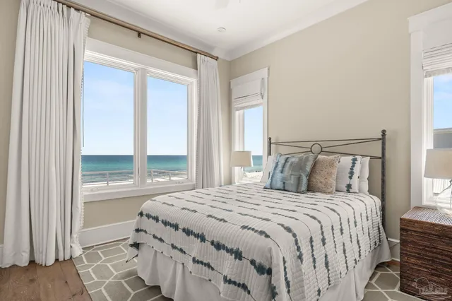 a view of a living room with a large window