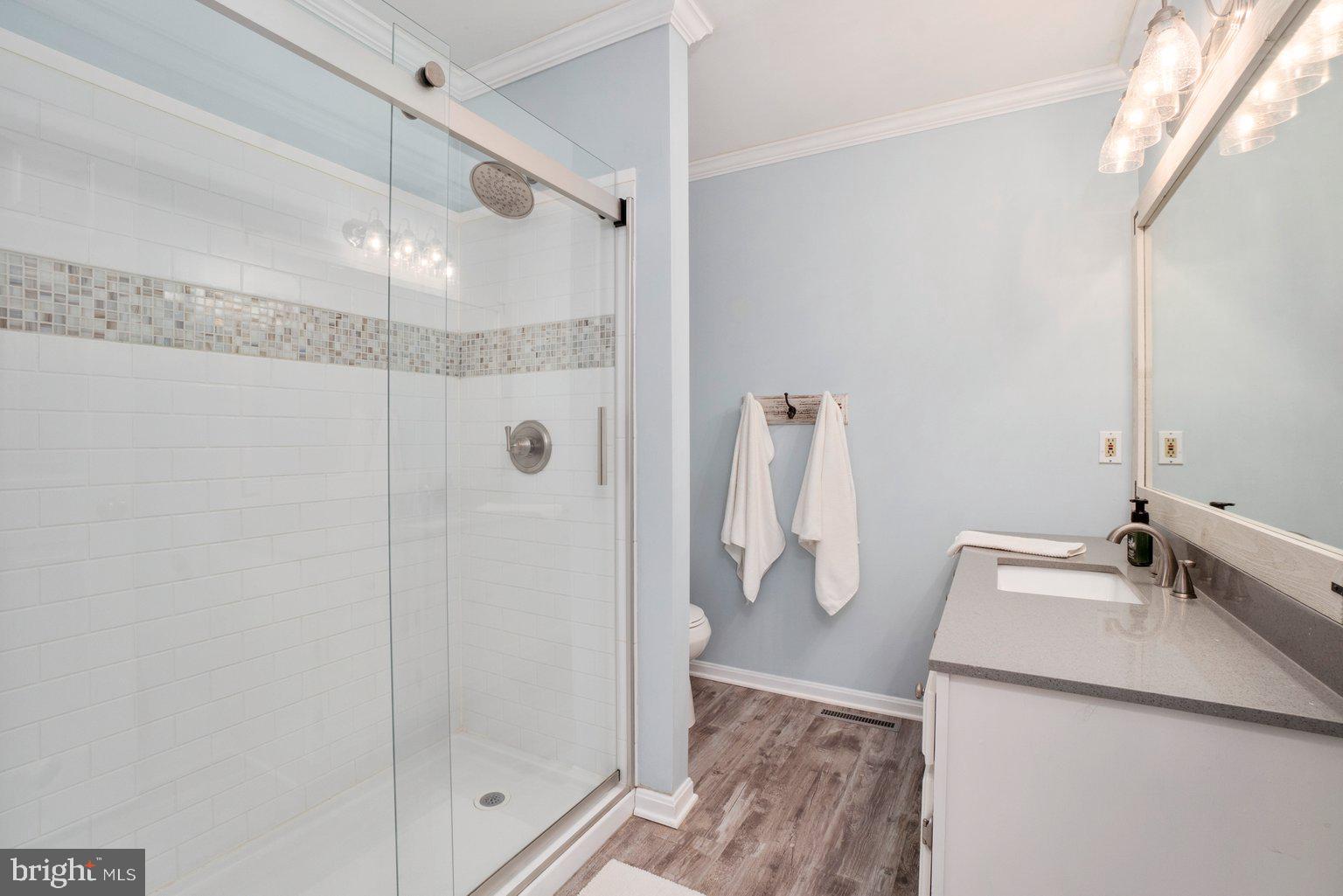 1617 Cape May Road Baltimore, MD 21221 - Photo 25 of 37 a bathroom with a shower sink and mirror