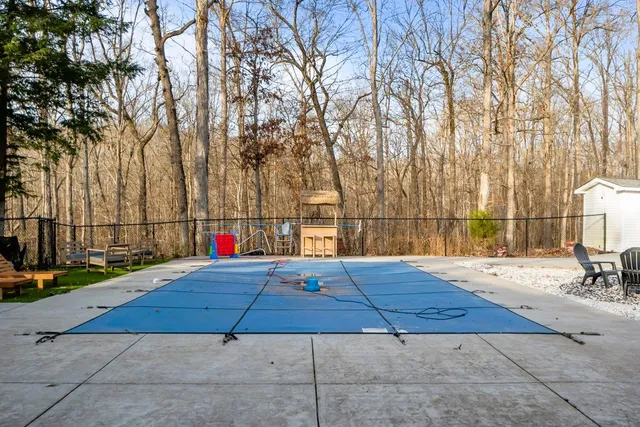 a view of backyard of house