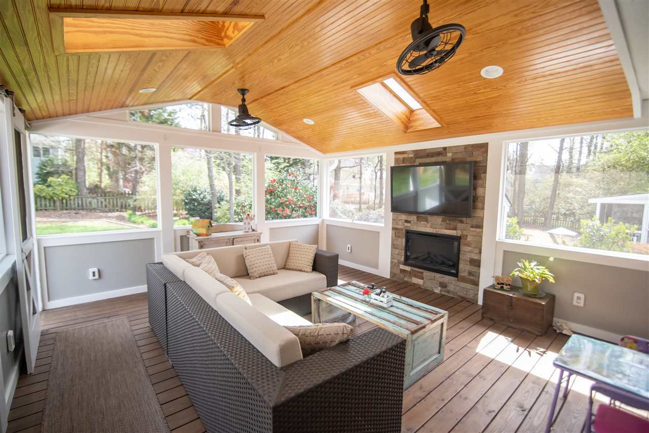 9116 Dawnshire Road Raleigh, NC 27615 - Photo 24 of 30 This screened in porch is perfect for summer movie nights! Porch