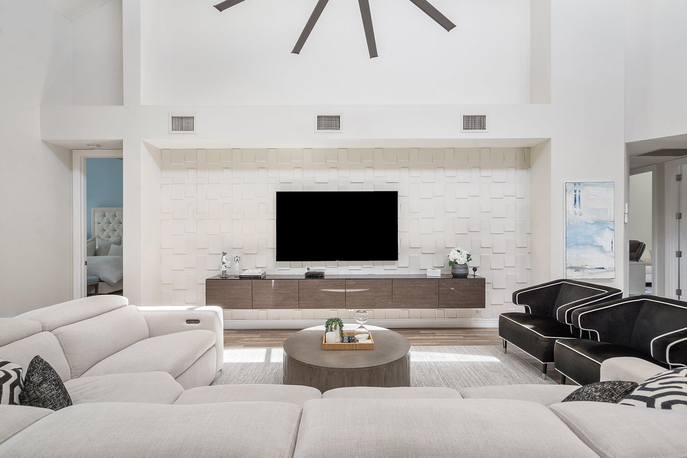 5887 Northwest 24th Avenue, Unit 1203 Boca Raton, FL 33496 - Photo 11 of 62 a living room with furniture and a fireplace