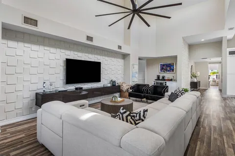 a view of kitchen and wooden floor