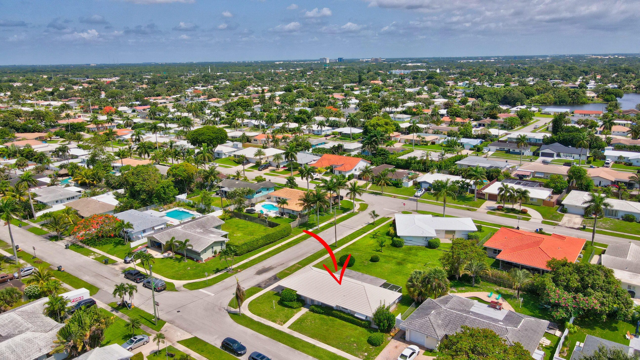 1099 Southwest 13th Place Boca Raton, FL 33486 - Photo 34 of 45 an aerial view of residential houses with outdoor space and trees
