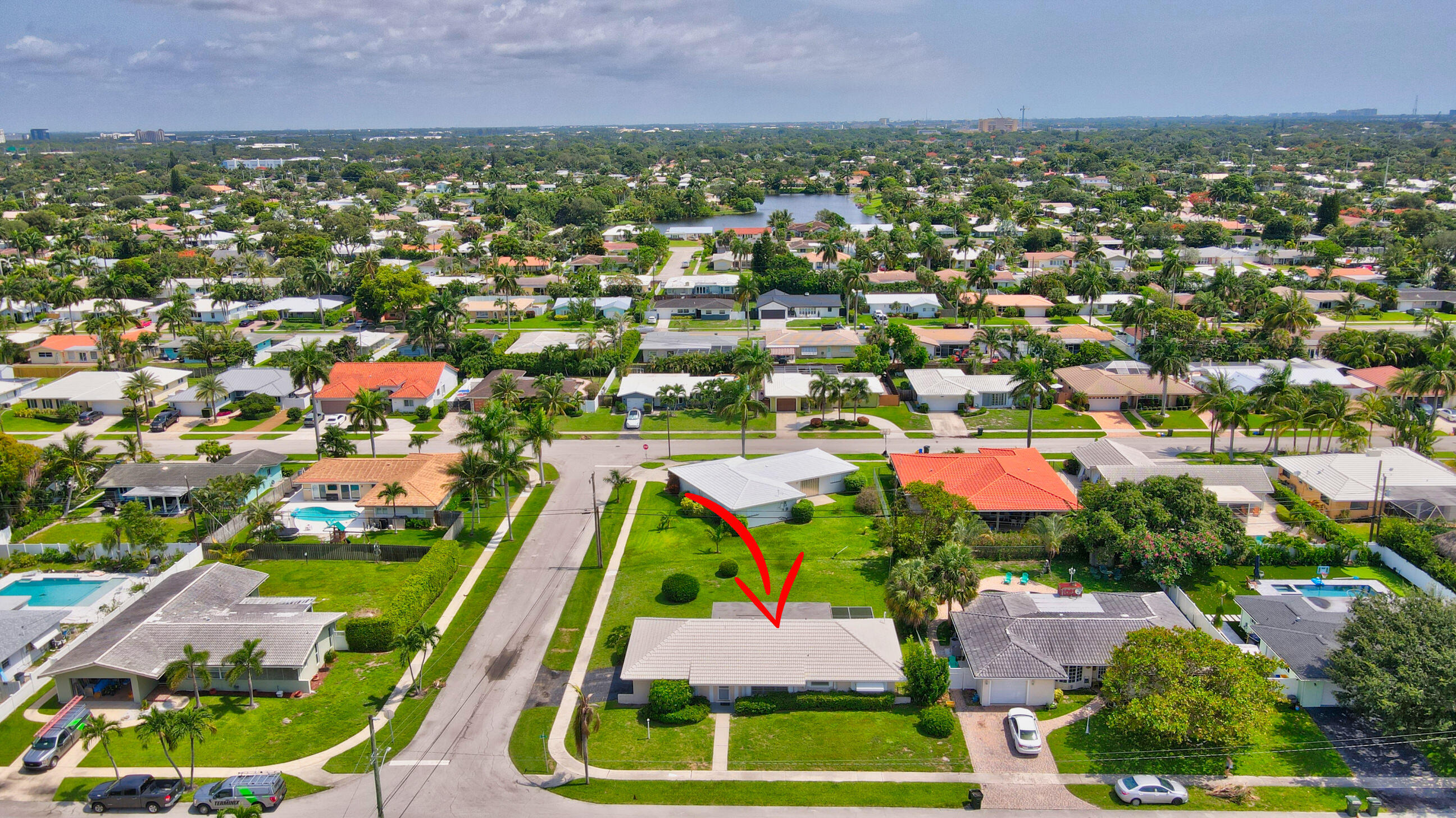 1099 Southwest 13th Place Boca Raton, FL 33486 - Photo 4 of 45 an aerial view of residential houses with outdoor space and trees