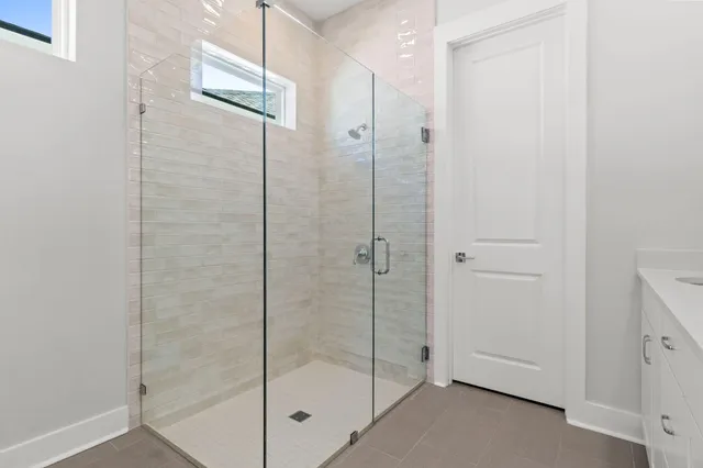 a bathroom with a shower