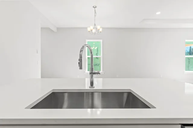 a close view of sink and tap