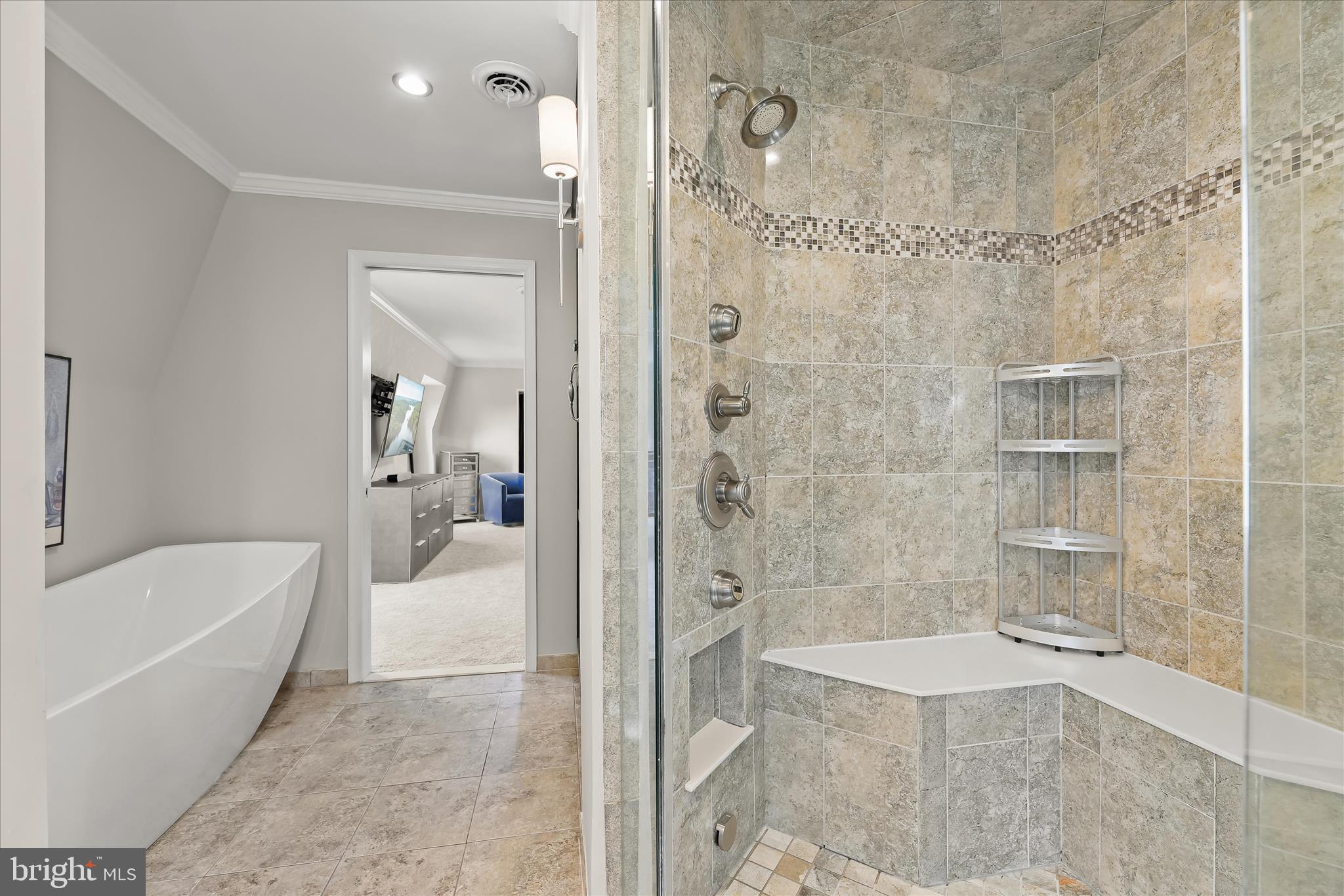 2102 Highland Ridge Drive Phoenix, MD 21131 - Photo 48 of 95 a bathroom with a bathtub and a shower