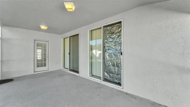 a view of a backyard with plants and large tree