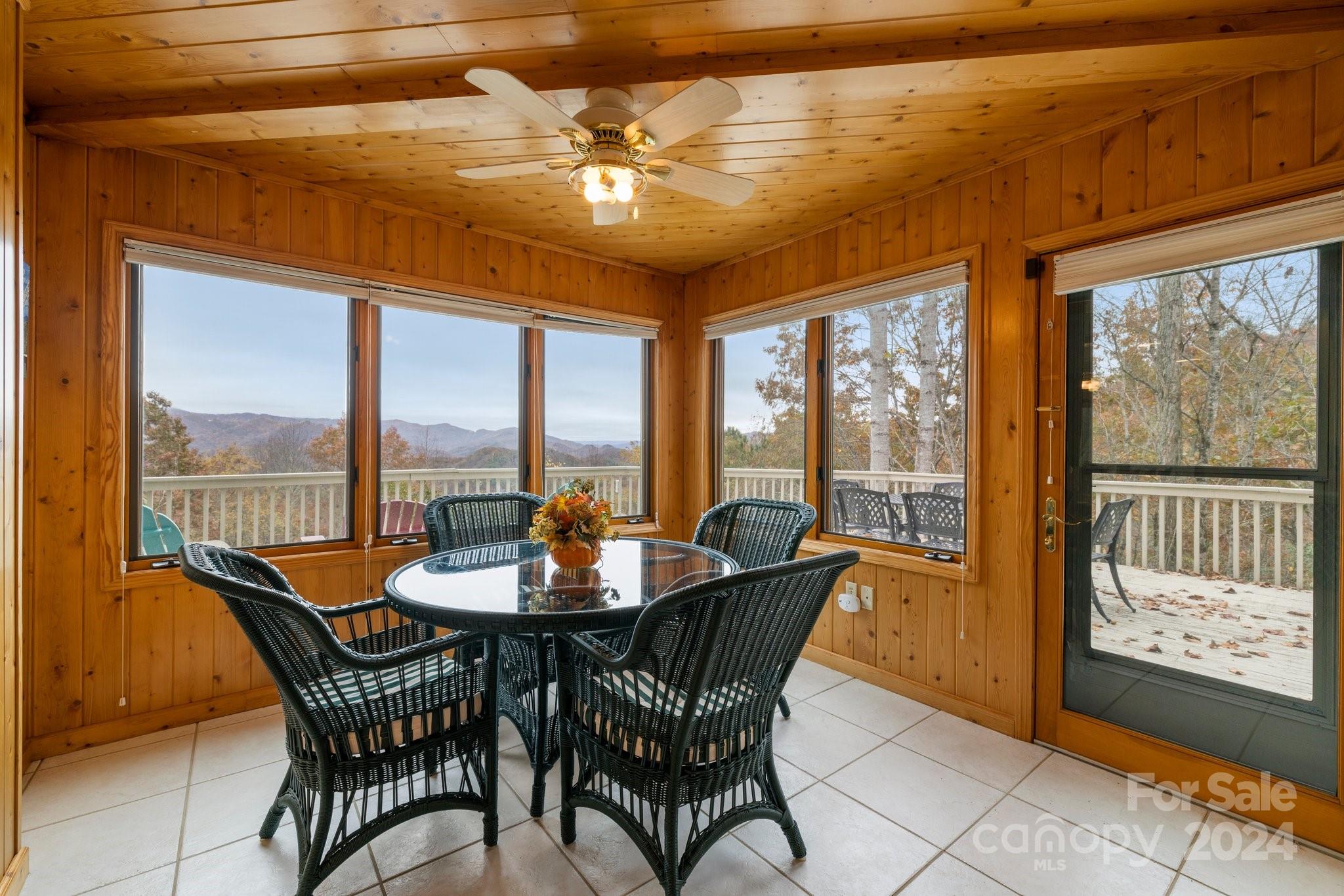 425 Turkey Run Bryson City, NC 28713 - Photo 18 of 47 a dining room with furniture large windows and a chandelier