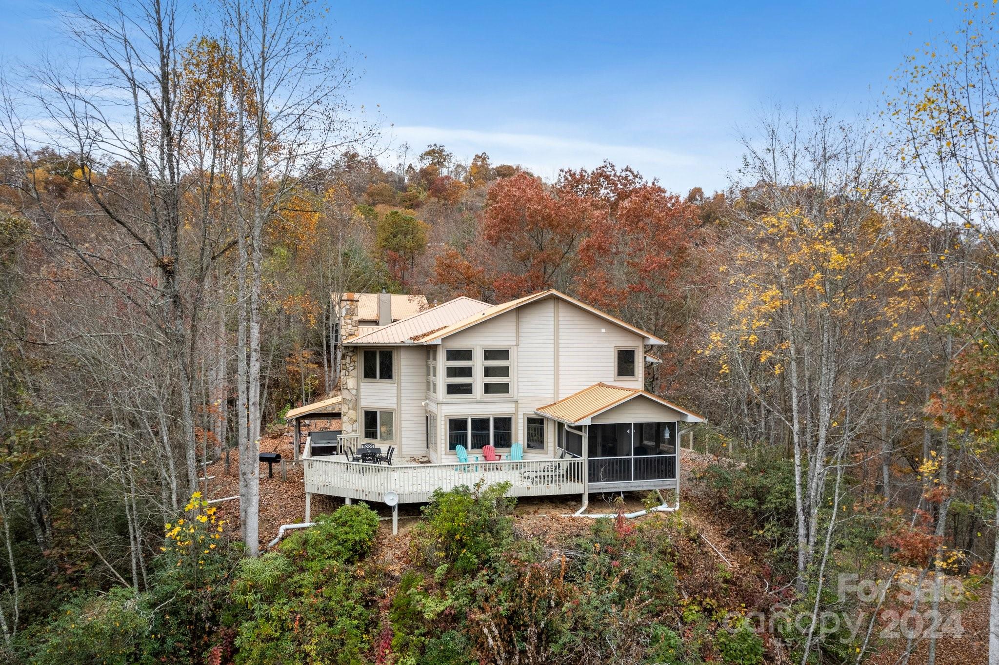 425 Turkey Run Bryson City, NC 28713 - Photo 2 of 47 a view of a house with a chairs in front of house