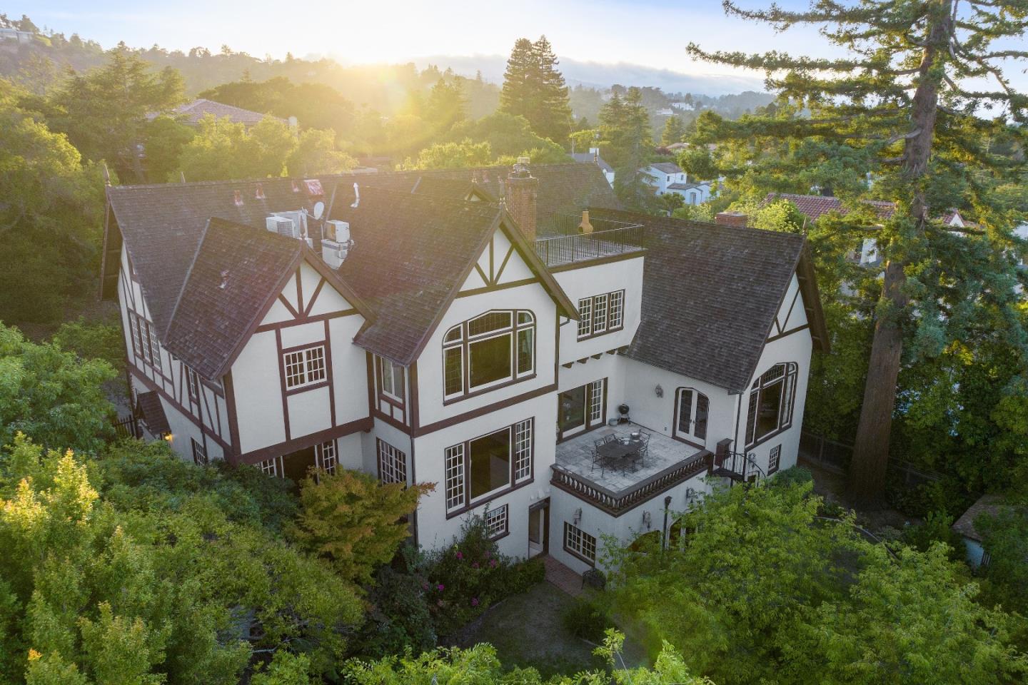 446 El Arroyo Road Hillsborough, CA 94010 - Photo 28 of 32 an aerial view of a house with a garden