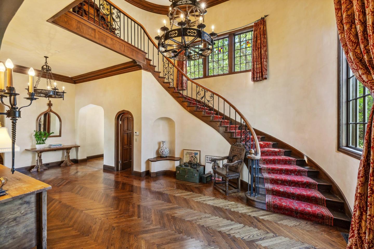 446 El Arroyo Road Hillsborough, CA 94010 - Photo 6 of 32 a view of entryway and hall with wooden floor