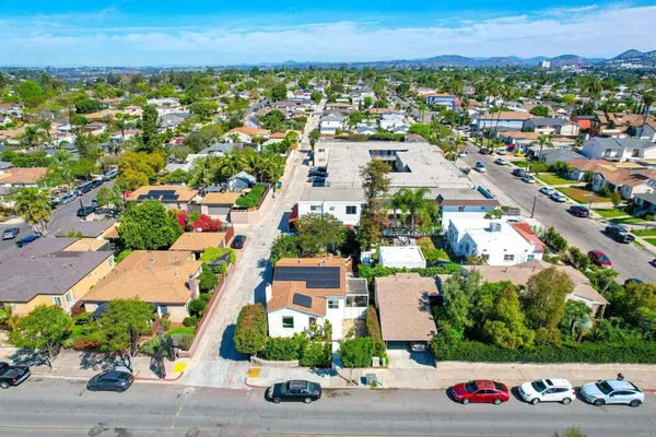 an aerial view of a city