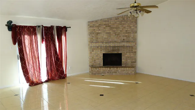 a view of a fireplace in a room