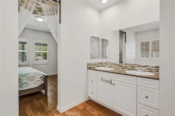 a view of bedroom and bathroom